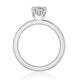 Round Classic flat profile plain solitaire with diamond under halo non cathedral/Hidden MECOV2877B/206B