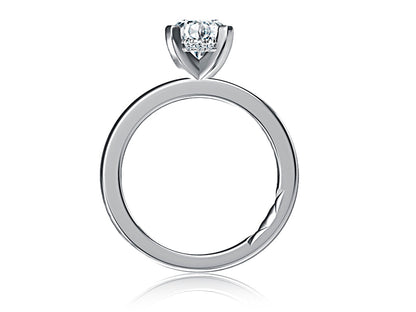 Round Classic flat profile plain solitaire with diamond under halo non cathedral/Hidden MECOV2877BL/207B
