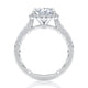 Oval Cut Diamond Engagement Ring with Oval Shaped Halo and Diamond Pave Band MECOV2920Q/189B