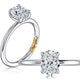 Classic Four Prong Solitaire Oval Diamond Engagement Ring with Hidden Halo MECOV2957L/209