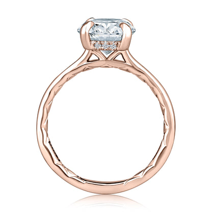 Oval Center Diamond Solitaire Engagement Ring with Hidden Halo and Quilts® Interior MECOV3030Q/208
