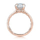 Oval Center Diamond Solitaire Engagement Ring with Hidden Halo and Quilts® Interior MECOV3030Q/208