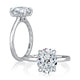 Oval Center Diamond Solitaire Engagement Ring with Hidden Halo and QuiltsÂ® Interior MECOV3030Q/208