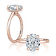 Oval Center Diamond Solitaire Engagement Ring with Hidden Halo and Quilts® Interior MECOV3030Q/208