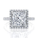Moder Radiant Cut Diamond Engagement Ring with Halo and Pave Band MECPC2920Q/344