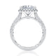 Moder Radiant Cut Diamond Engagement Ring with Halo and Pave Band MECPC2920Q/242