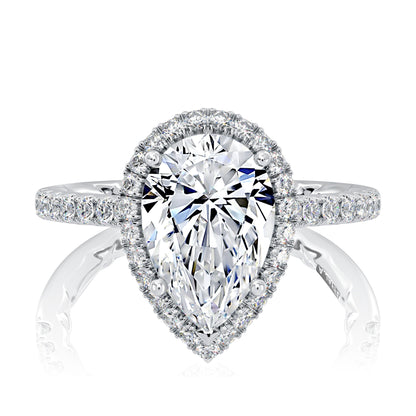 Pear Shaped Halo Diamond Engagement Ring MECPS2920Q/242