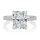 Radiant Shaped Diamond Engagement Ring with Hidden Halo and QuiltsÂ® Interior Diamond Band MECRA3024Q/187