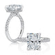 Radiant Shaped Diamond Engagement Ring with Hidden Halo and QuiltsÂ® Interior Diamond Band MECRA3024Q/187