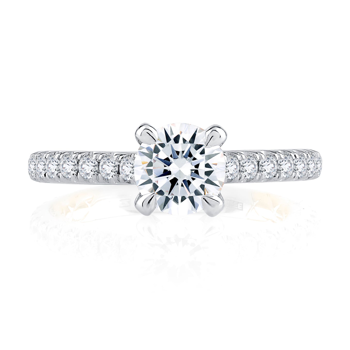 A.Jaffe Timeless Diamond with Accented Prong Quilted Engagement Ring MECRD2345Q/159