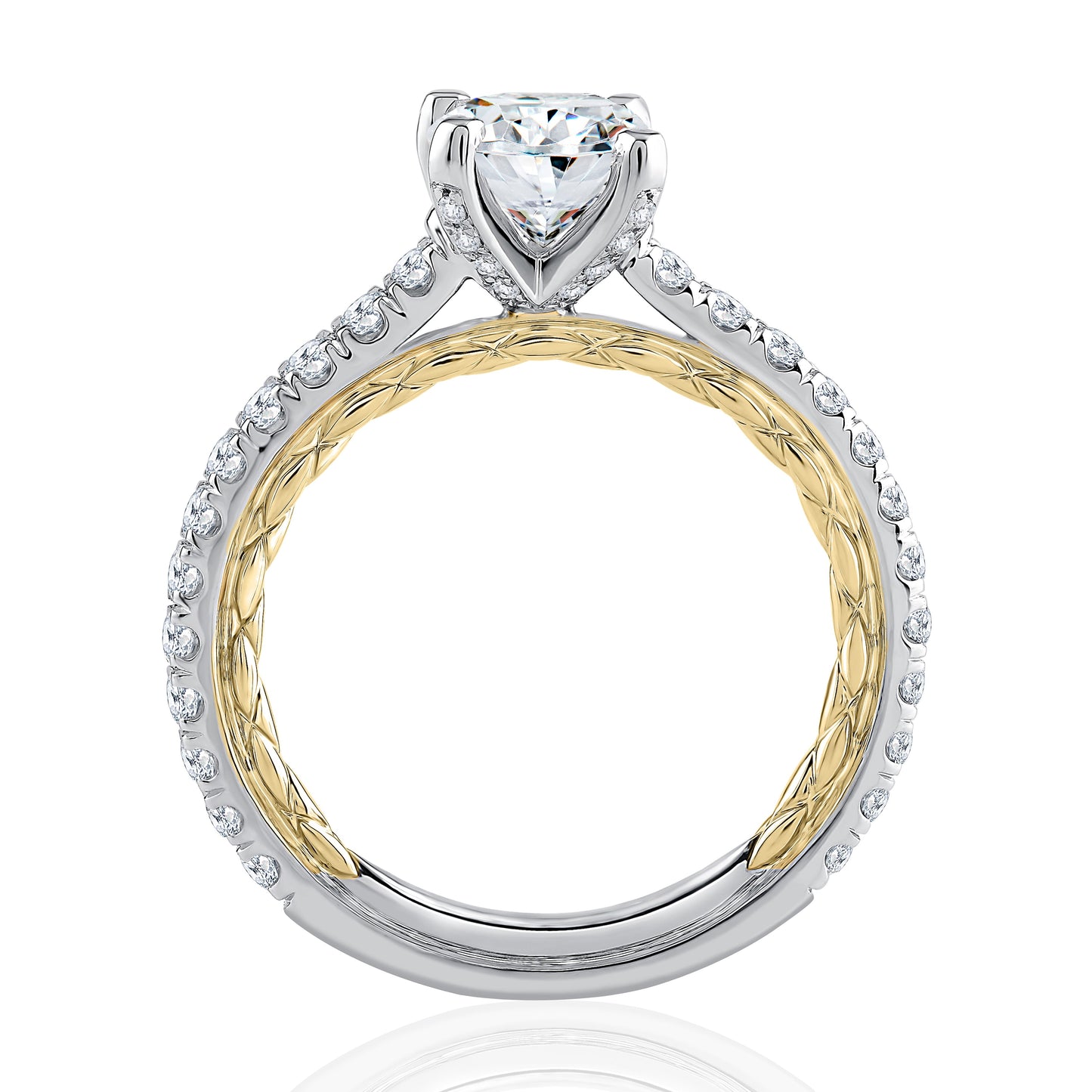 A.Jaffe Timeless Diamond with Accented Prong Quilted Engagement Ring MECRD2345Q/159