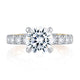 Modern Two Tone Round Cut Diamond Engagement Ring MECRD2348Q/346