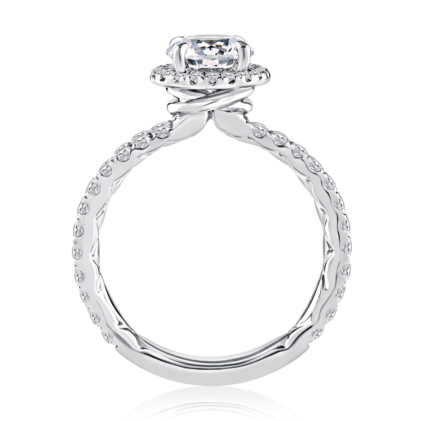 A.Jaffe Double Row with Round Halo Diamond Quilted Engagement Ring MECRD2385Q/181