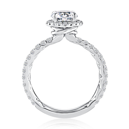 A.Jaffe Double Row with Round Halo Diamond Quilted Engagement Ring MECRD2385Q/181