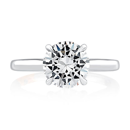 Solitaire Round Center Diamond Engagement Ring with Peek-A-Boo Diamonds MECRD2543/408