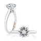 Solitaire Round Center Diamond Engagement Ring with Peek-A-Boo Diamonds MECRD2543/81