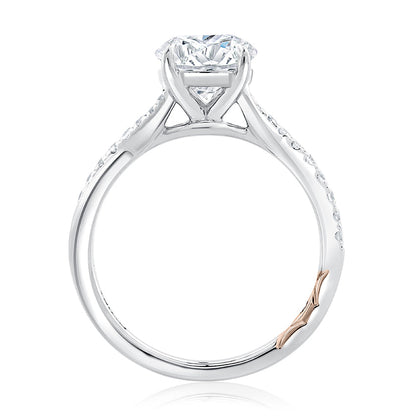 Round Cut Diamond Split Shank Crossover Engagement Ring MECRD2545/192