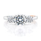 Three Stone Round Center  Trellis Engagement Ring MECRD2697/251