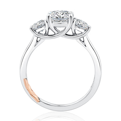 Three Stone Round Center  Trellis Engagement Ring MECRD2697/151