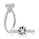 Round Center Diamond Engagement Ring with Peek-A-Boo Diamonds and Pave Band MECRD2730/139