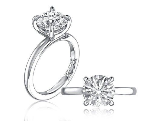 Solitaire Round Diamond Engagement Ring Petite Quilts™ MECRD2910L/200