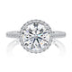 Classic Round Center Diamond Engagement Ring with a Round Shaped Diamond Halo MECRD2920Q/240