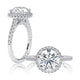 Classic Round Center Diamond Engagement Ring with a Round Shaped Diamond Halo MECRD2920Q/344