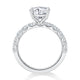 Three Stone Round Center Diamond Engagment Ring MECRDB2521H/270