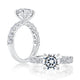 Three Stone Round Center Diamond Engagment Ring MECRDB2521H/270
