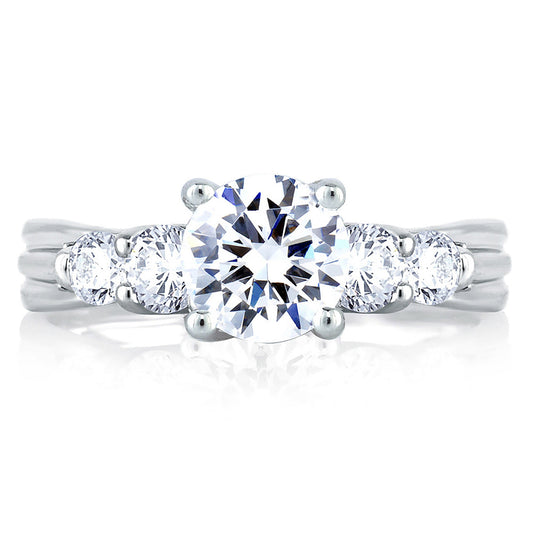 A.Jaffe Five Stone Trellis Set Diamond Engagement Ring MES030/160