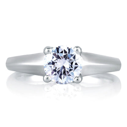 A.Jaffe Diamond Cross Over Profile Detail Solitaire Engagement Ring MES144/115