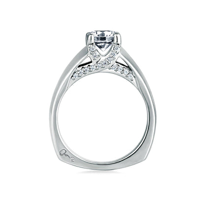 A.Jaffe Diamond Cross Over Profile Detail Solitaire Engagement Ring MES144/115