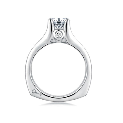 A.Jaffe Cathedral Channel Set with Diamond Bezel Profile Engagement Ring MES228/184