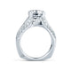 A.Jaffe Three Row Designer Studded Prong Engagement Ring MES267/405