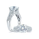 A.Jaffe Three Row Designer Studded Prong Engagement Ring MES267/405