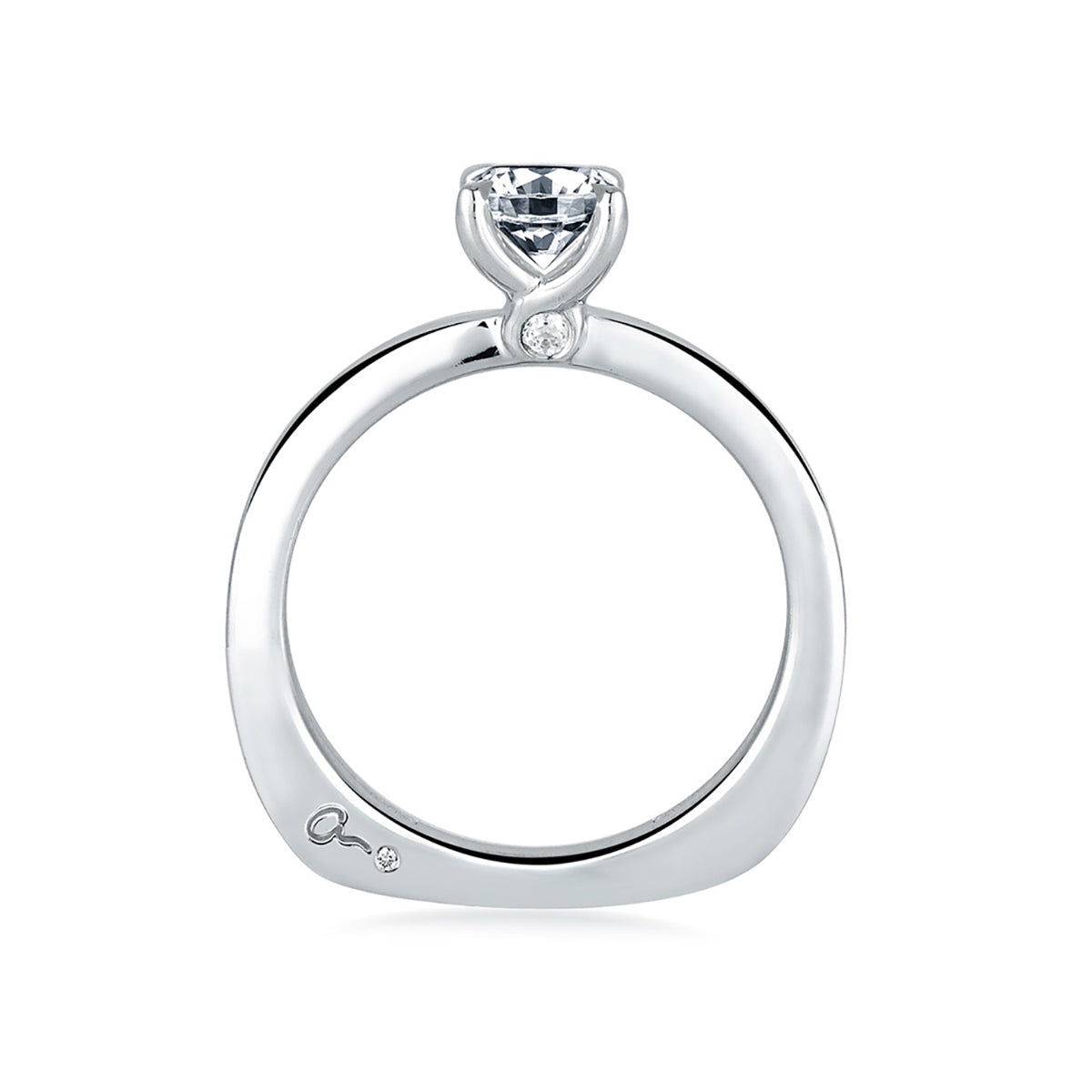 A.Jaffe Classic Solitaire with Diamond Profile Engagement Ring MES308/43