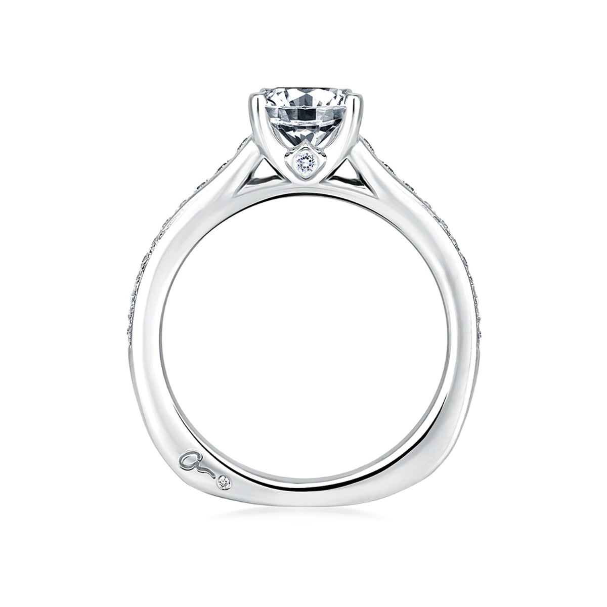 A.Jaffe Pave Bezel Set Diamond Engagement Ring MES336/123