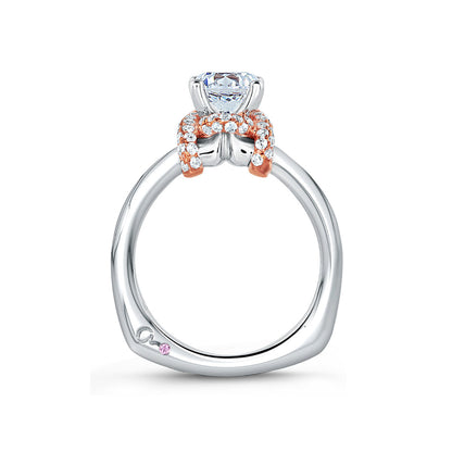 A.Jaffe Designer Pink Diamond Knot Flowing Shank Engagement Ring MES583/128