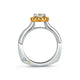 A.Jaffe Two Tone Cathedral Yellow Diamond Halo Solitaire Engagement Ring MES601B/77