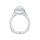 A.Jaffe Deco Halo with Cushion Cut Center Diamond Engagement Ring MES641/212