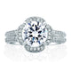 A.Jaffe Rollover Pavé Split Shank and Flower Halo Diamond Engagement Ring MES684/153