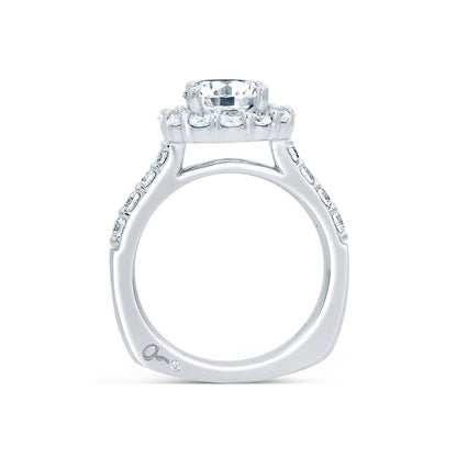 A.Jaffe Classic Round Center Diamond Halo Engagement Ring MES691/246