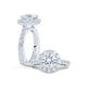 A.Jaffe Classic Round Center Diamond Halo Engagement Ring MES691/246