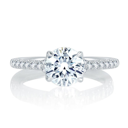 A.Jaffe Split Shank Unique Diamond Gallery Quilted Engagement Ring MES742QB/180
