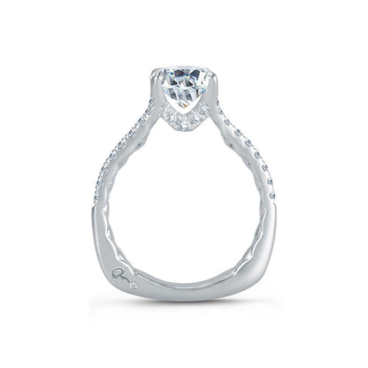 A.Jaffe Split Shank Unique Diamond Gallery Quilted Engagement Ring MES742QB/180