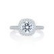 A.Jaffe Micro Pave Cushion Halo Round Center Diamond Quilted Engagement Ring MES748Q/154