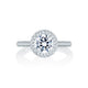 A.Jaffe Micro Pave Halo Round Center Diamond Quilted Engagement Ring MES749Q/155