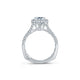 A.Jaffe Micro Pave Halo Round Center Diamond Quilted Engagement Ring MES749Q/155
