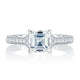 A.Jaffe Modern Vintage Micro Pave Asscher Cut Diamond Quilted Engagement Ring MES753Q/126
