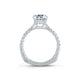 French Pave Round Center Diamond Quilted Engagement Ring MES755Q/127